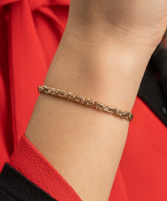 Auksinė apyrankė "Royal python" 3.4mm - Auksinės apyrankės - Goldinga