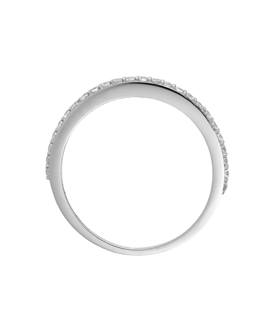 Balto aukso žiedas su cirkoniais - Auksiniai žiedai - Goldinga