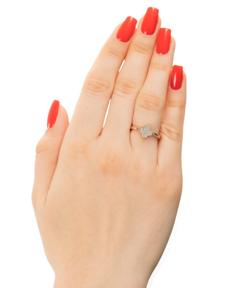 Auksinis žiedas su cirkoniais - Auksiniai žiedai - Goldinga