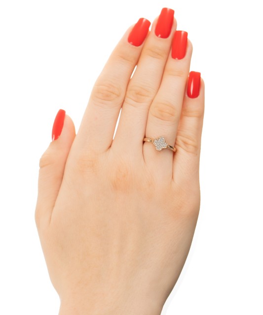 Auksinis žiedas su cirkoniais - Auksiniai žiedai - Goldinga