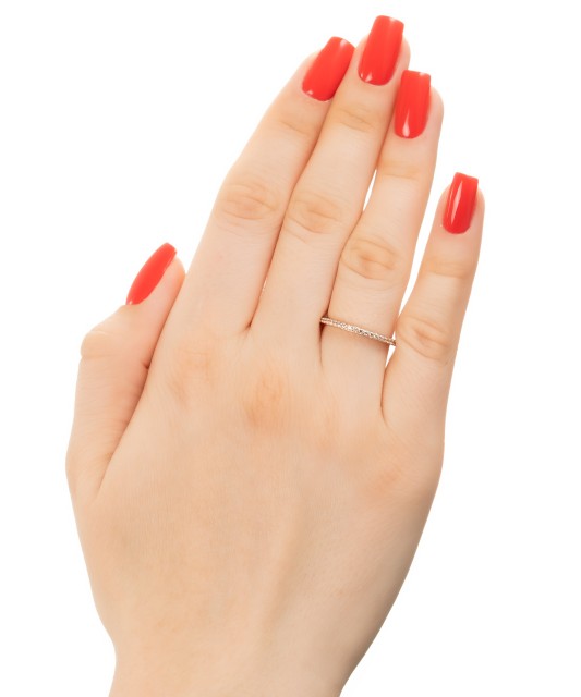 Auksinis žiedas su cirkoniais - Auksiniai žiedai - Goldinga