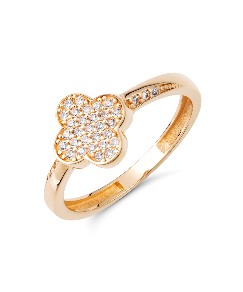 Auksinis žiedas su cirkoniais - Auksiniai žiedai - Goldinga