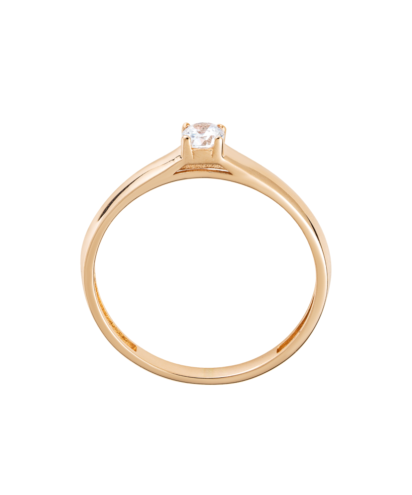 Auksinis žiedas su cirkoniu - Auksiniai žiedai - Goldinga