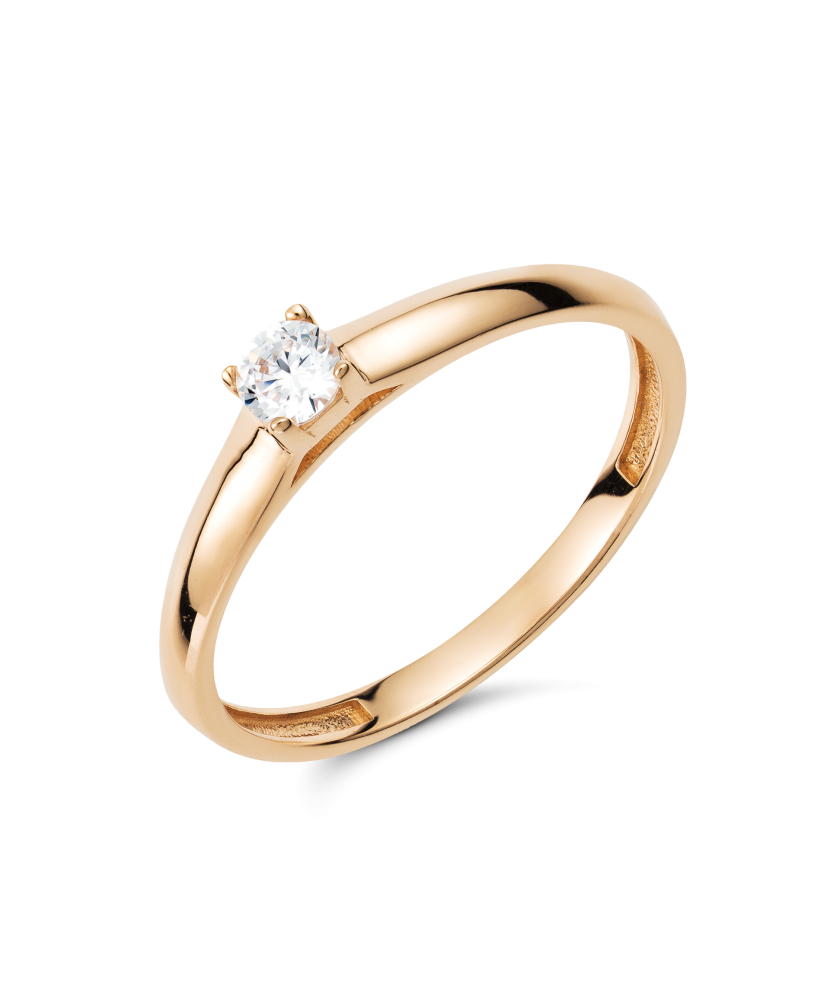 Auksinis žiedas su cirkoniu - Auksiniai žiedai - Goldinga