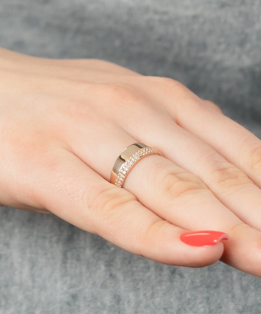 Auksinis žiedas su cirkoniais