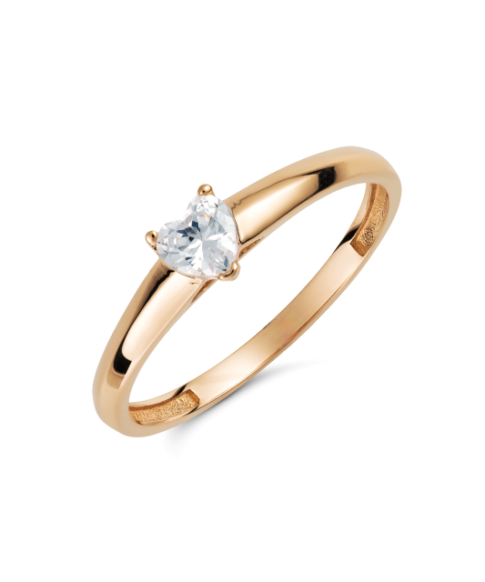Auksinis žiedas su cirkoniu - Auksiniai žiedai - Goldinga