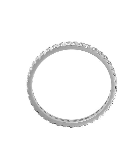 Balto aukso žiedas su cirkoniais - Auksiniai žiedai - Goldinga