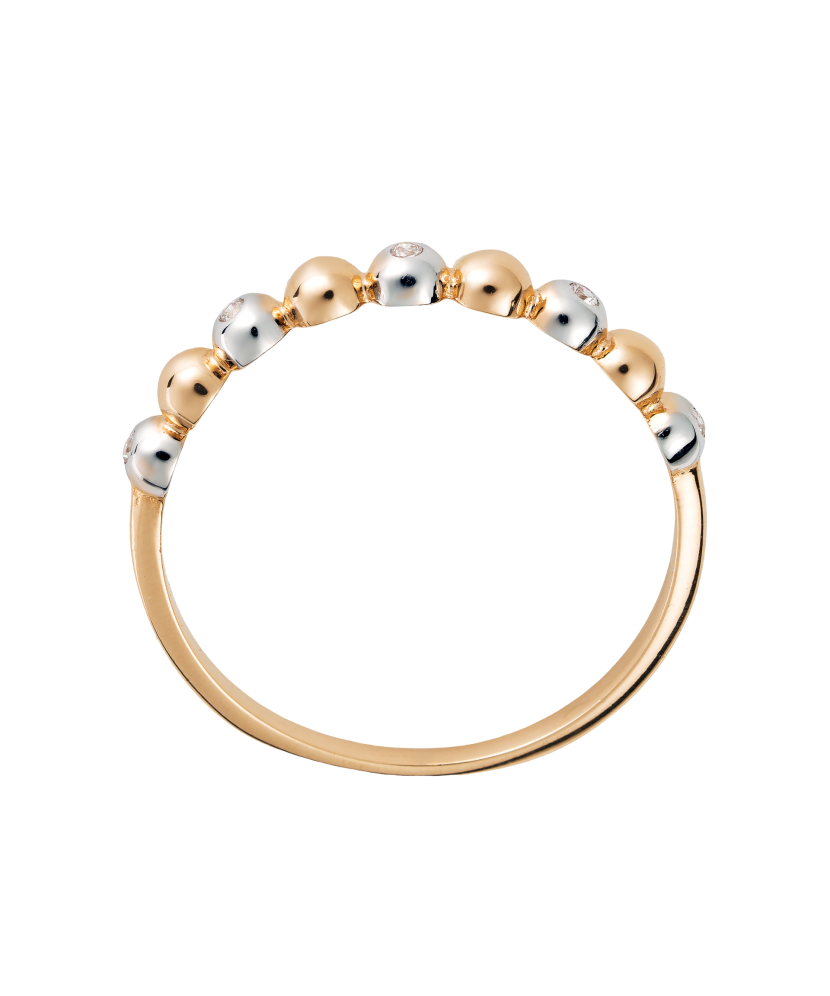 Auksinis žiedas su cirkoniais - Auksiniai žiedai - Goldinga