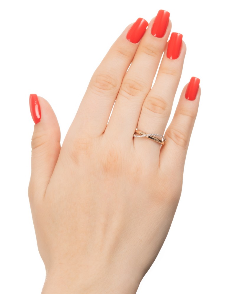 Auksinis žiedas su cirkoniais