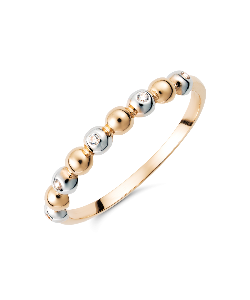 Auksinis žiedas su cirkoniais - Auksiniai žiedai - Goldinga