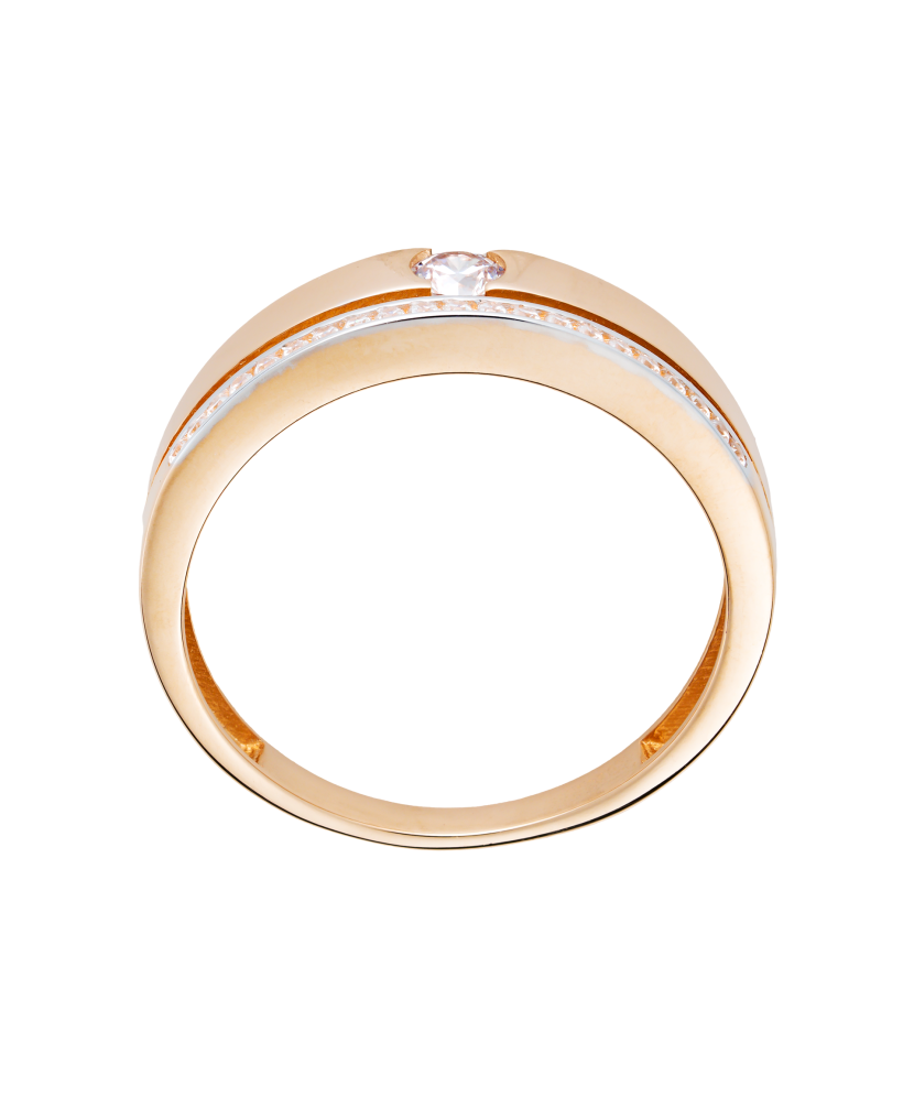 Auksinis žiedas su cirkoniais - Auksiniai žiedai - Goldinga