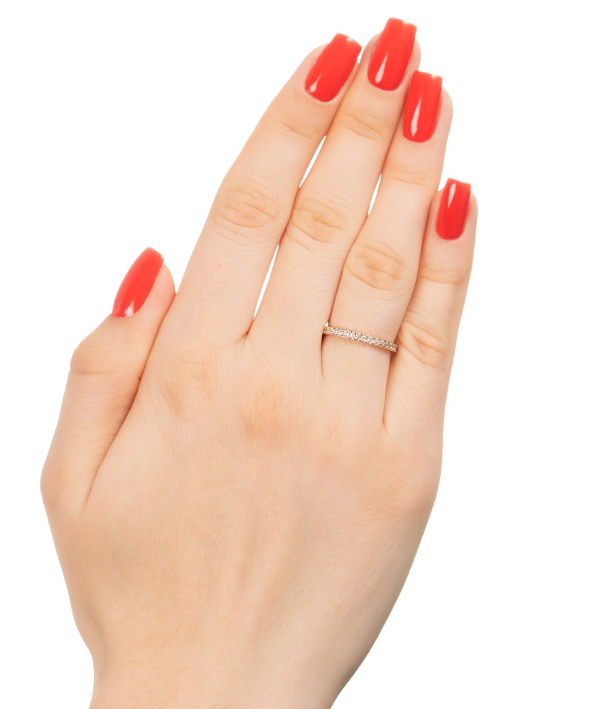 Auksinis žiedas su cirkoniais - Auksiniai žiedai - Goldinga