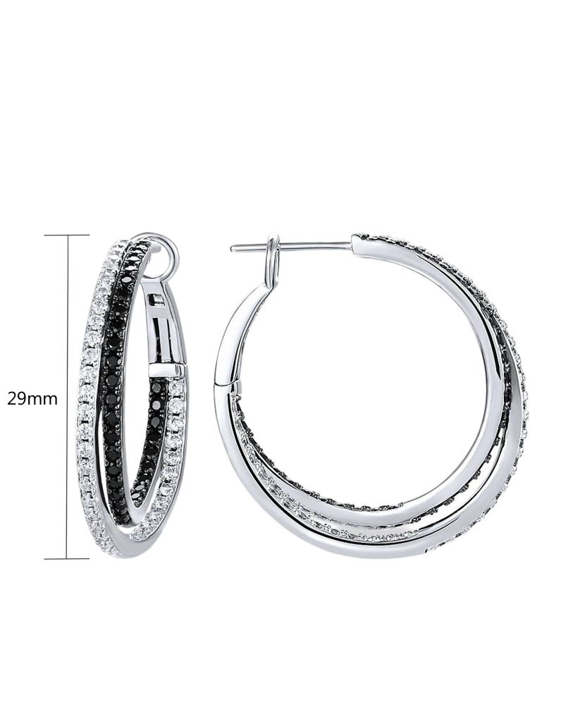 Sidabriniai auskarai su špineliais ir cirkoniais  - Goldinga