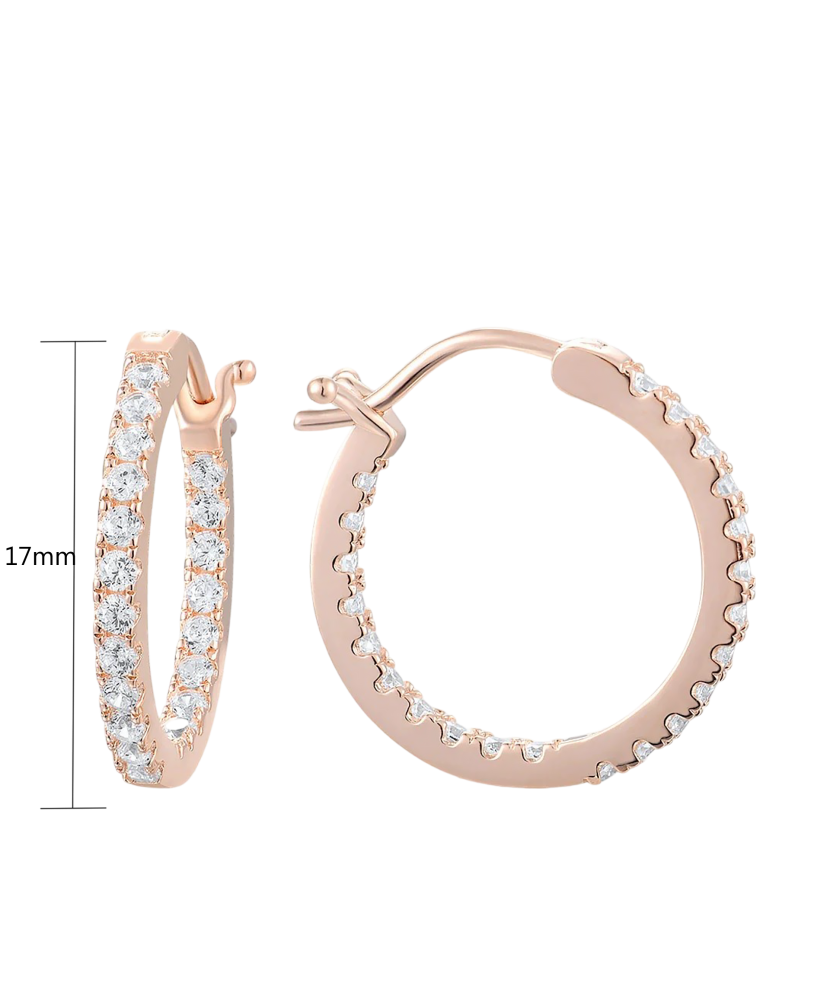 Sidabriniai paauksuoti auskarai su cirkoniais  - Goldinga