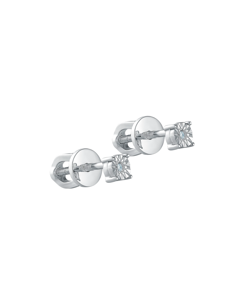 Sidabriniai auskarai su deimantais  - Goldinga