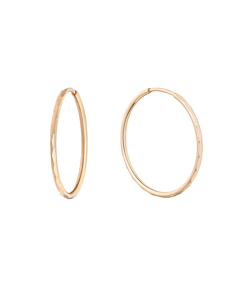 Auksiniai auskarai graviruotos rinkutės 22mm  - Goldinga