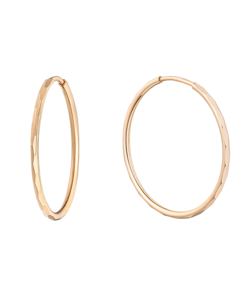 Auksiniai auskarai graviruotos rinkutės 55mm  - Goldinga