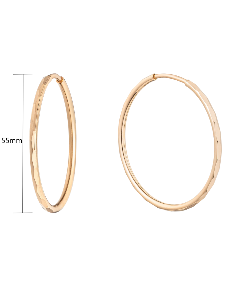 Auksiniai auskarai graviruotos rinkutės 55mm  - Goldinga