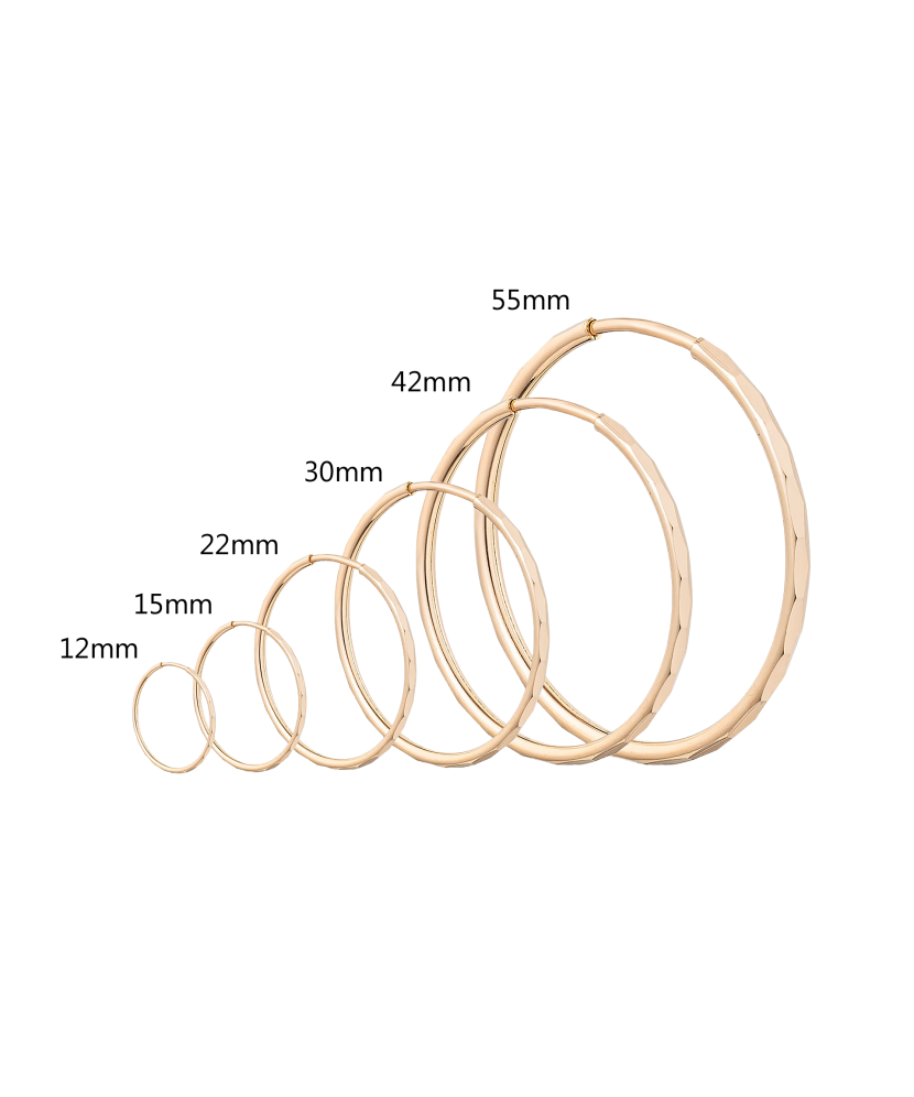 Auksiniai auskarai graviruotos rinkutės 55mm  - Goldinga