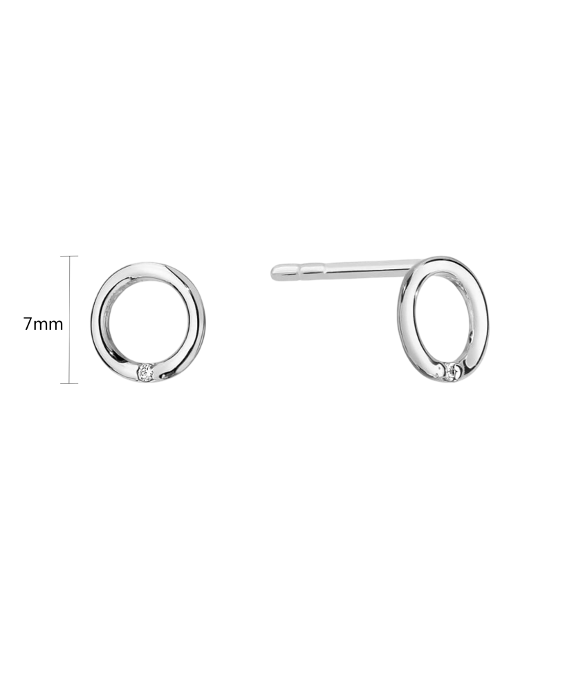 Balto aukso auskarai su briliantais  - Goldinga