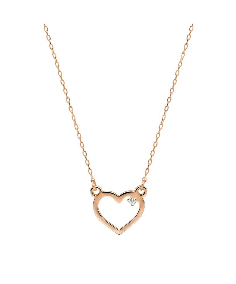 Auksinė Grandinėlė Su Briliantiniu Pakabuku "Širdelė"  - Goldinga