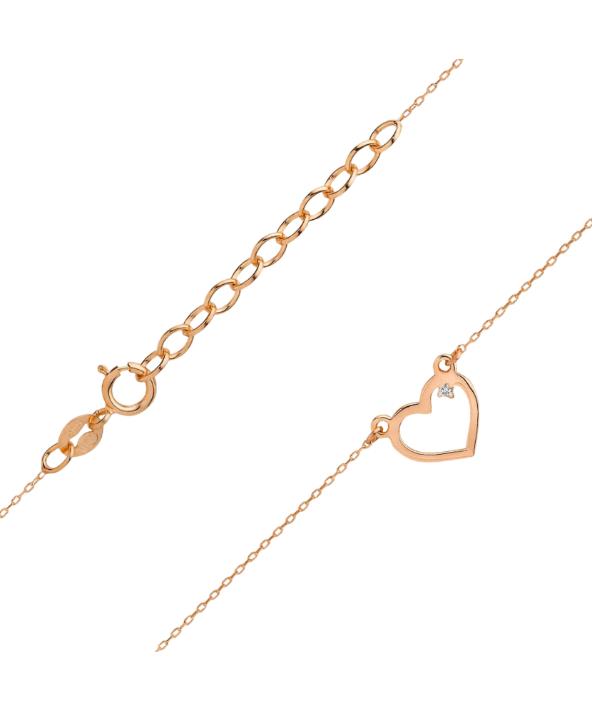 Auksinė Grandinėlė Su Briliantiniu Pakabuku "Širdelė"  - Goldinga