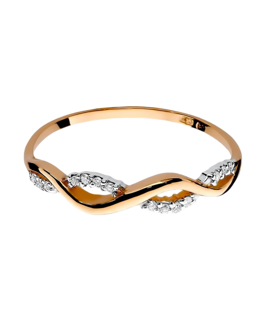 Auksinis žiedas su deimantais  - Goldinga