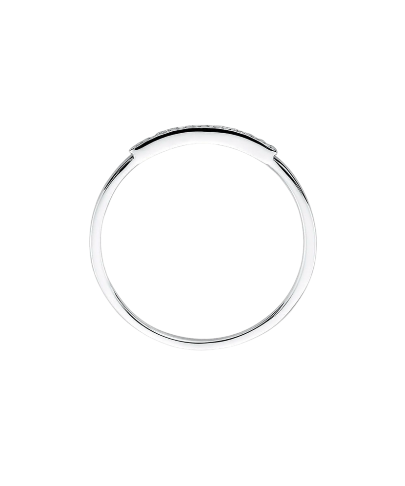 Balto aukso žiedas su deimantais - Auksiniai Žiedai su brangakmeniais - Goldinga