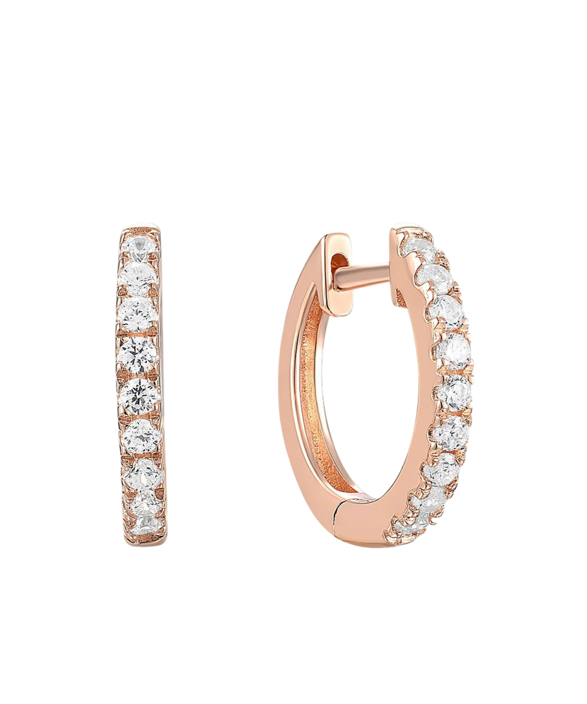 Paauksuoti sidabriniai auskarai su cirkoniais  - Goldinga