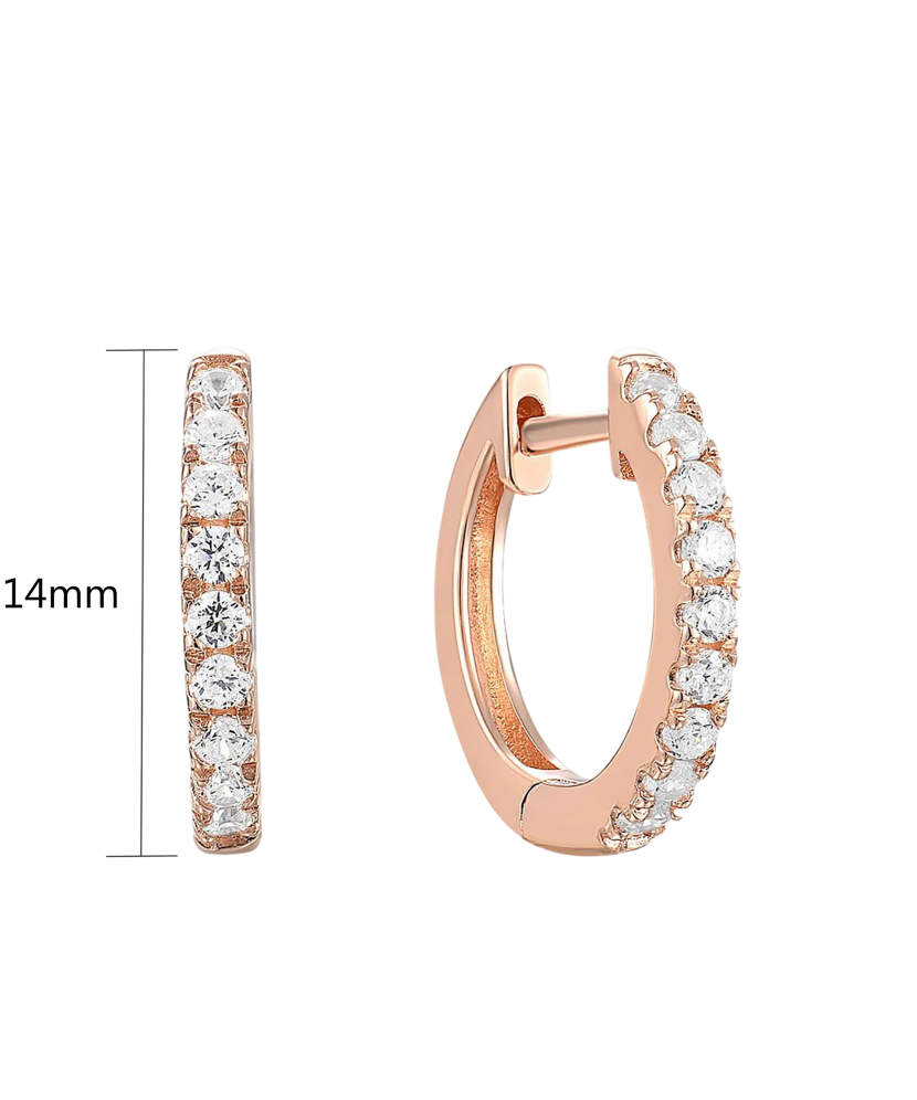 Paauksuoti sidabriniai auskarai su cirkoniais  - Goldinga