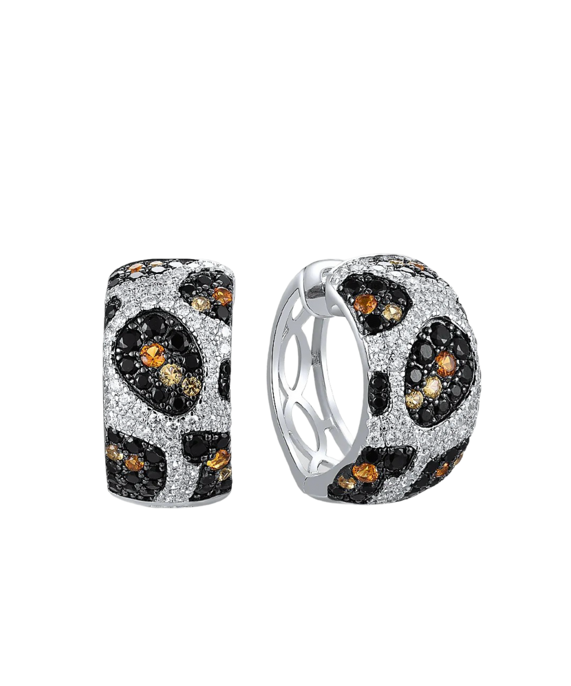 Sidabriniai auskarai su cirkoniais ir špineliais  - Goldinga