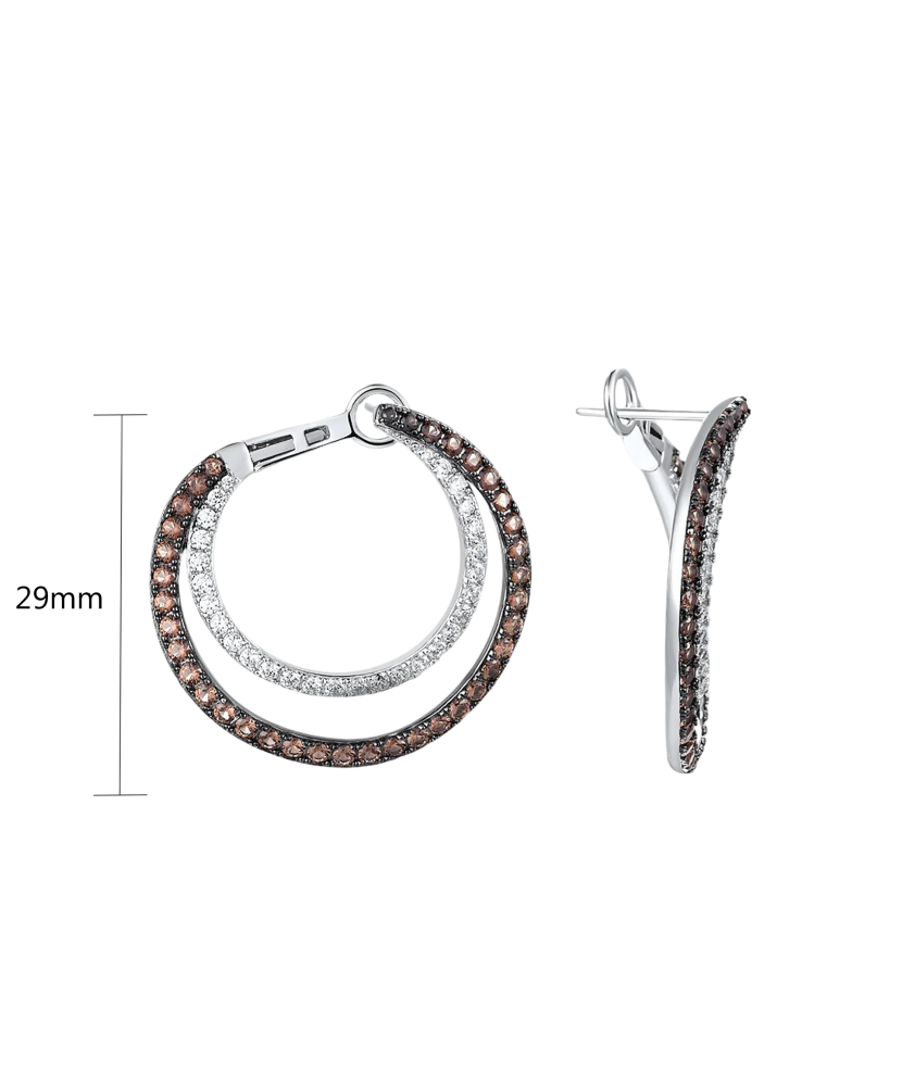 Sidabriniai auskarai su cirkoniais ir špineliais  - Goldinga