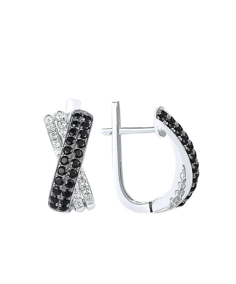 Sidabriniai auskarai su cirkoniais ir špineliais  - Goldinga