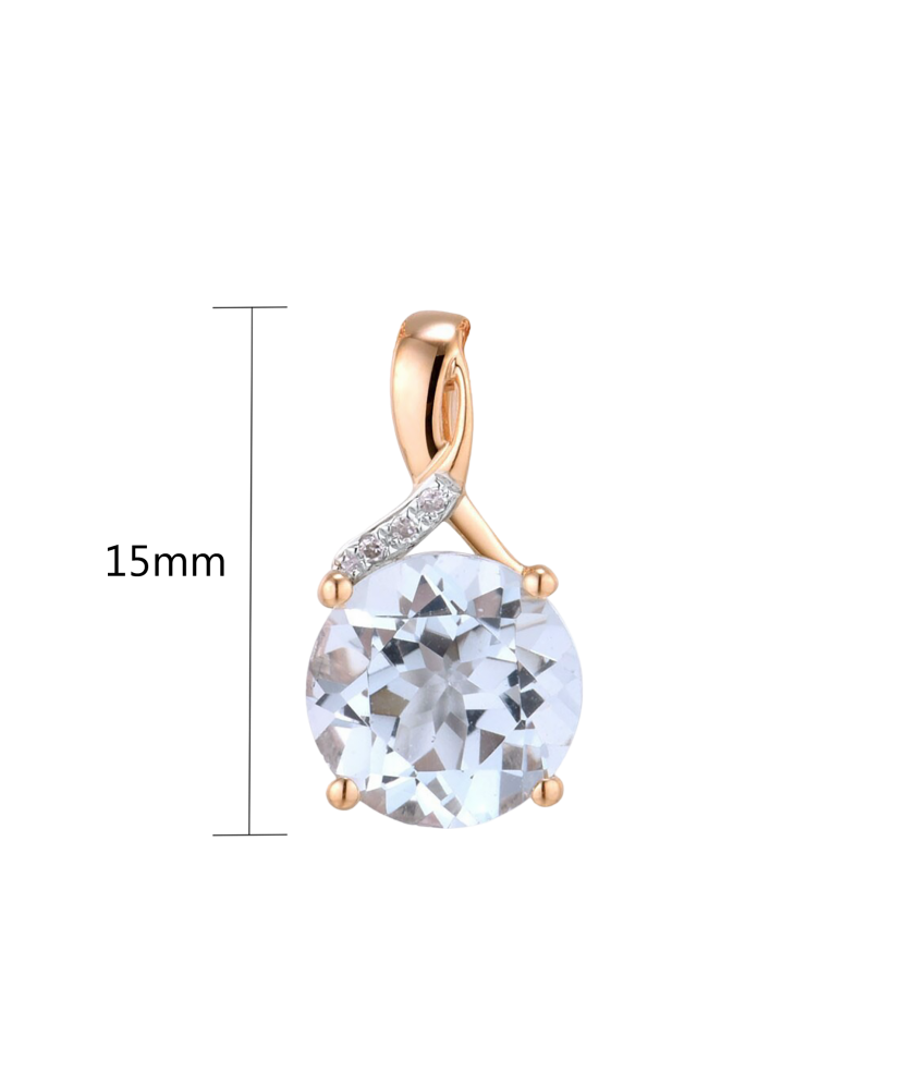 Auksinis pakabukas su topazu ir deimantais - Pakabukai su brangakmeniais - Goldinga