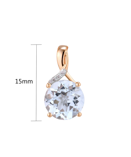 Auksinis pakabukas su topazu ir deimantais - Pakabukai su brangakmeniais - Goldinga