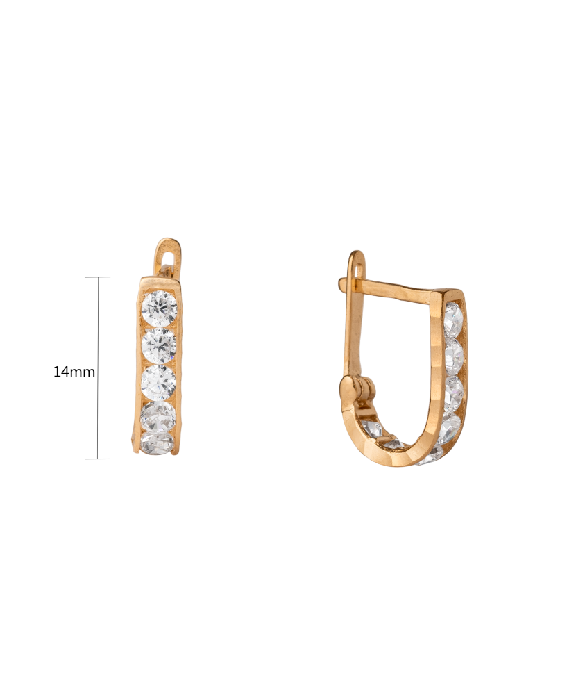 Auksiniai auskarai su cirkoniais  - Goldinga