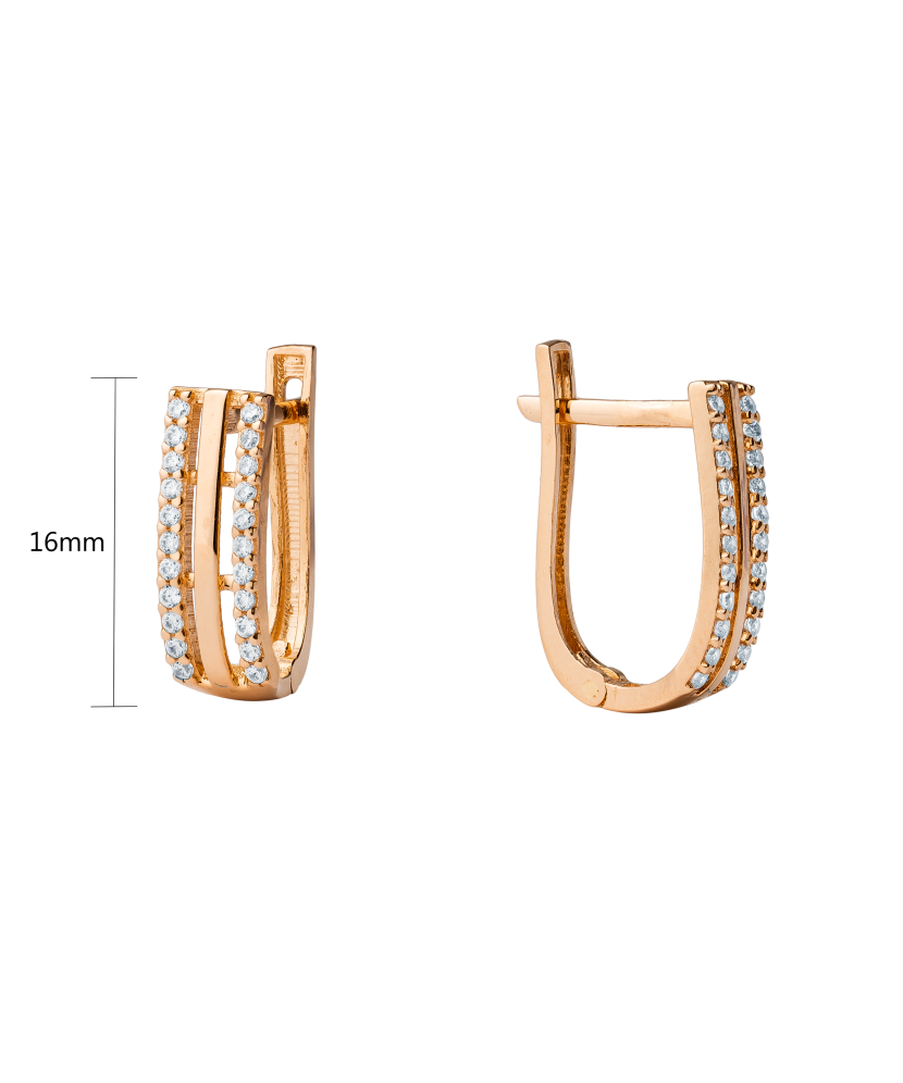 Auksiniai auskarai su cirkoniais  - Goldinga