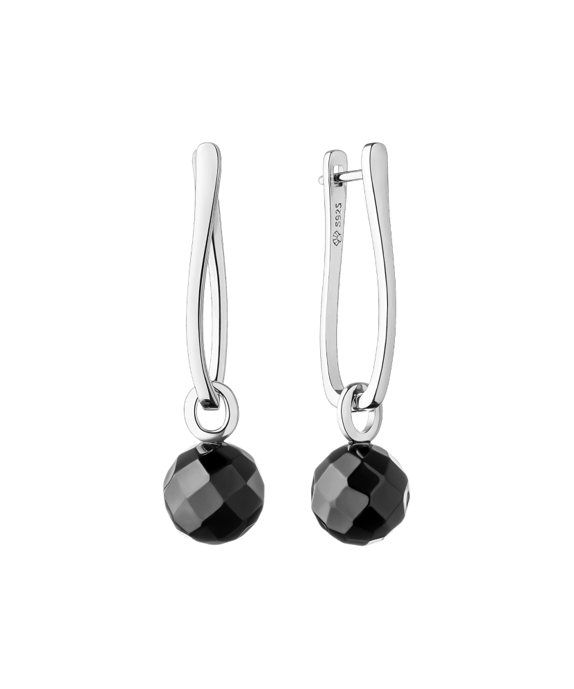 Sidabriniai auskarai su oniksais  - Goldinga