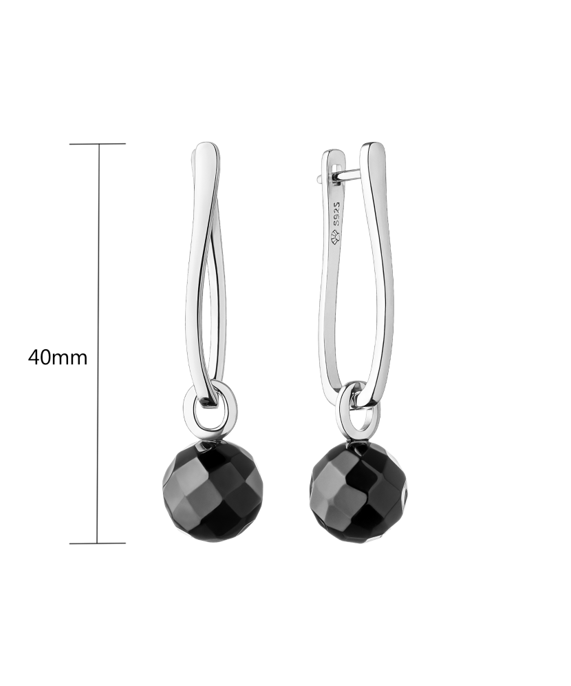 Sidabriniai auskarai su oniksais  - Goldinga