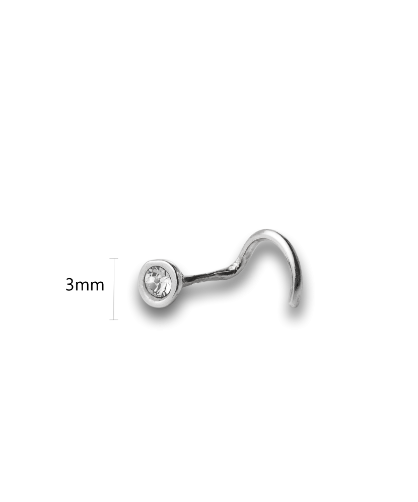 Sidabrinis auskaras į nosį su cirkoniu  - Goldinga