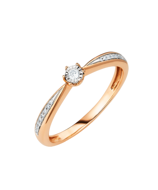 Auksinis žiedas su briliantais  - Goldinga