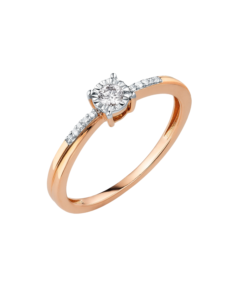 Auksinis žiedas su briliantais  - Goldinga