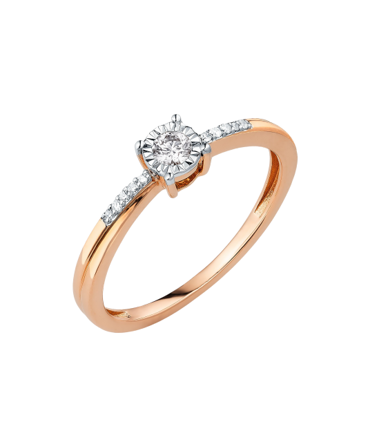 Auksinis žiedas su briliantais  - Goldinga