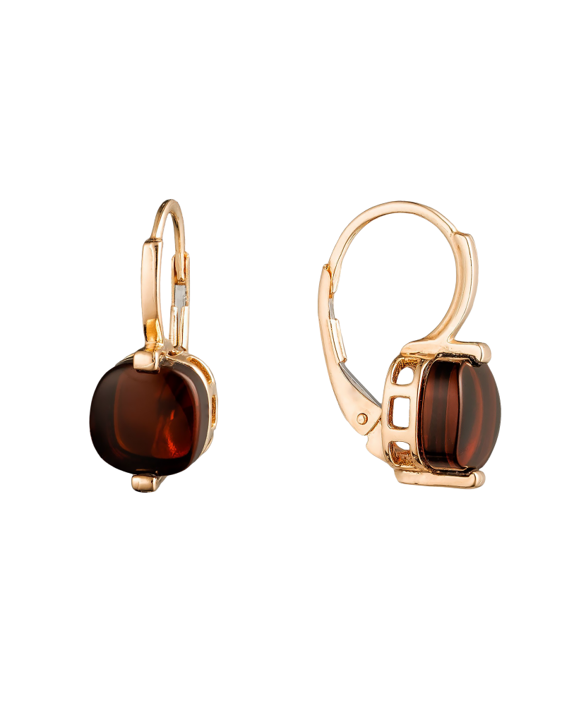 Auksiniai auskarai su gintaru  - Goldinga