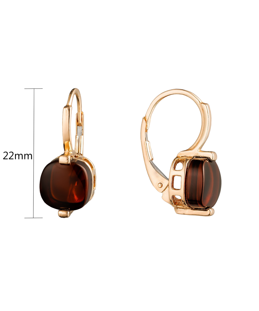 Auksiniai auskarai su gintaru  - Goldinga