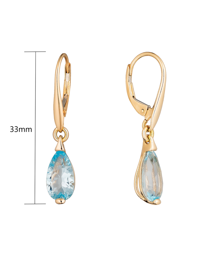 Auksiniai auskarai su topazu  - Goldinga