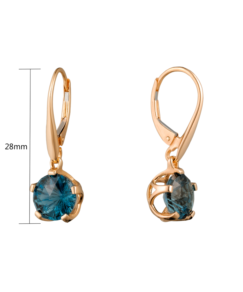 Auksiniai auskarai su London topazu  - Goldinga