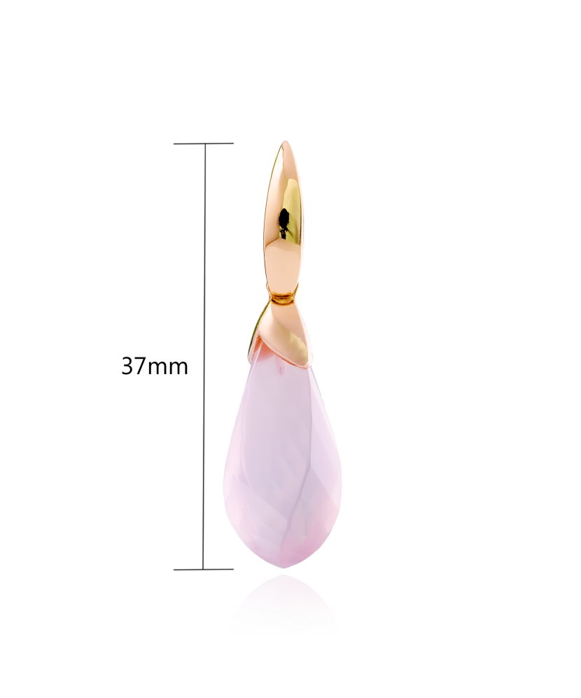 Auksinis pakabukas su rožiniu kvarcu  - Goldinga