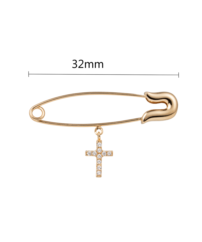 Auksinė sagė su cirkoniais "