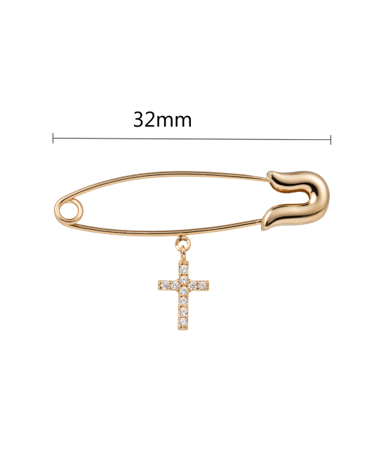 Auksinė sagė su cirkoniais "